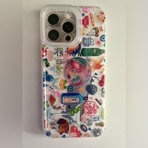 THREE! iPhone 15 Pro Max Cases 3 Pack Vibrant Orange, pink checkered, collage